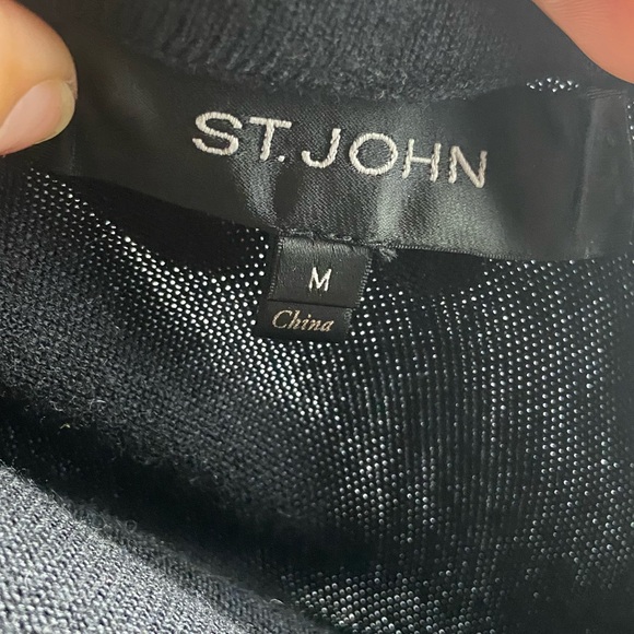 St. John Sweater Open Cardigan Medium Black - Picture 10 of 13